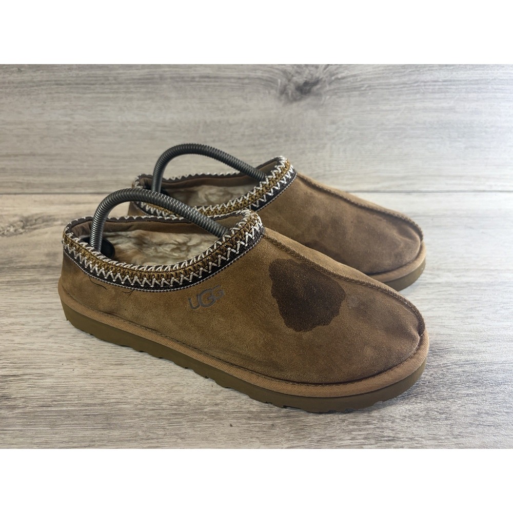 UGG 5950 Men's Brown‎ Suede Shearling Lined Slip-On Slippers Size 9 Shoes